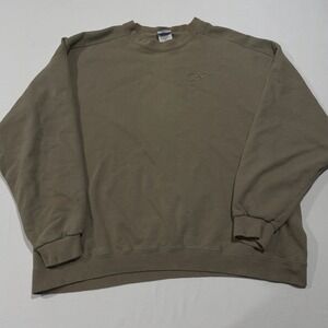 Vintage 90s Reebok Crewneck Sweatshirt Mens XXL Made in USA Olive Green Vector